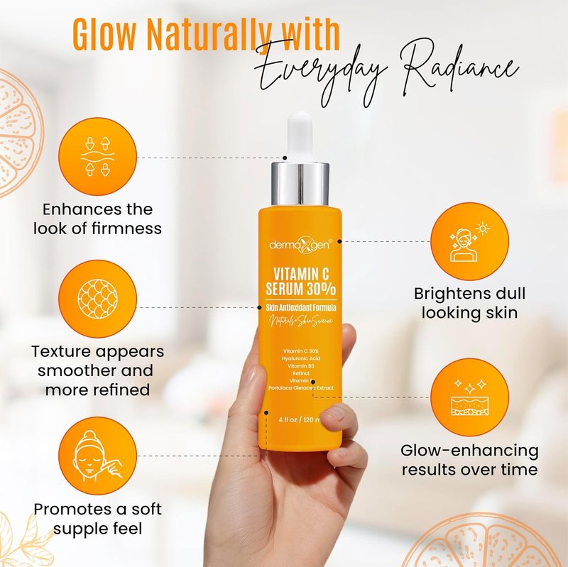 Vitamin C Serum - Anti-Aging Formula with Pure Retinol & Hyaluronic Acid | 4 Fl Oz