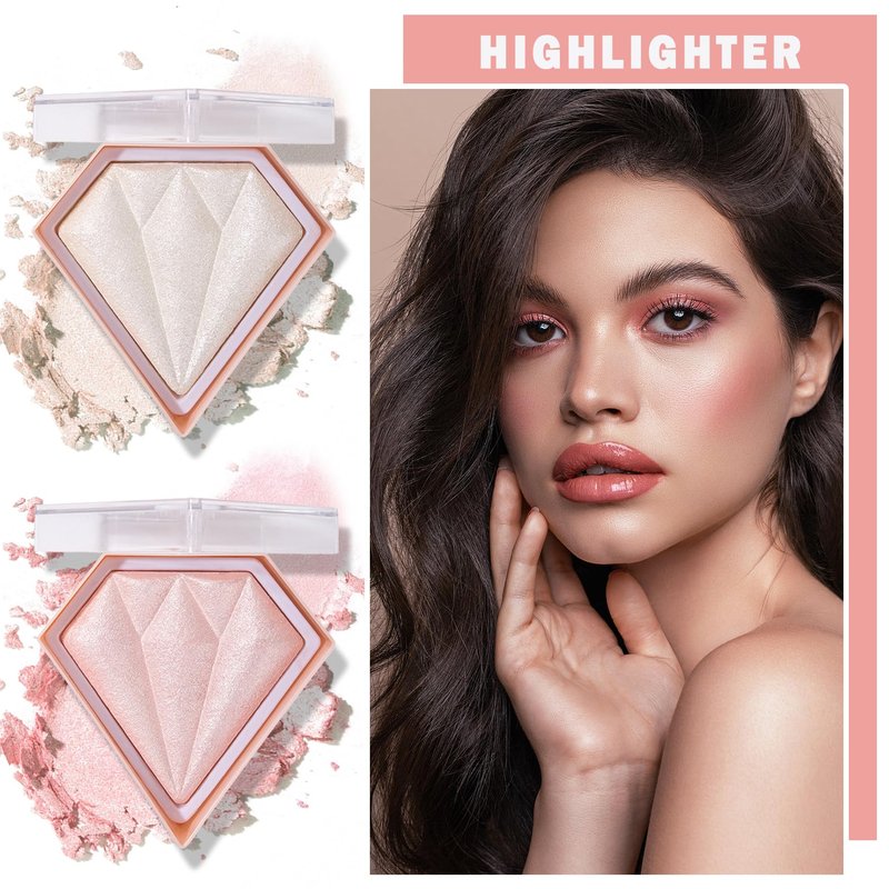 XINGXYUEL Face Shimmer Highlighter Palette, 1.0 Ounce, Pearl White+Fairy Pink, Long-Lasting, Shimmery, Powder, Unisex, Palette, Mixed Colors