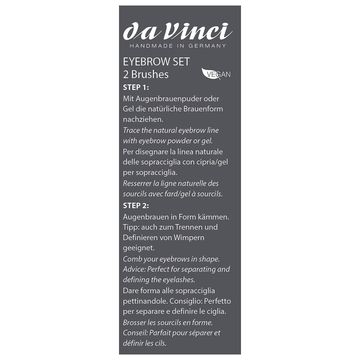 da Vinci Cosmetics Series 4805 Classic Eyebrow & Eyelash Brush Set/Synthetic Fibers, 0.5 Pound