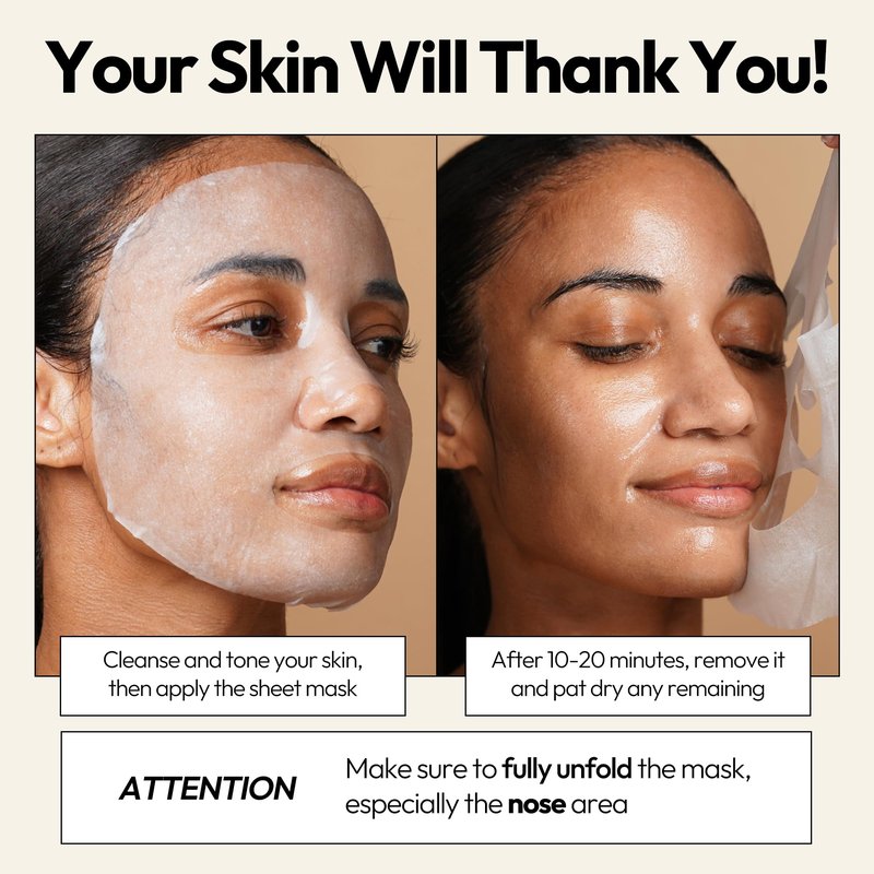 LAPCOS K Beauty Skin Barrier Repair Sheet Mask Variety Pack - Escargot, Cica, Ceramide, Honey - 4 Types of K Beauty Face Mask Set to Hydrate & Soothe - Breathable Sheet Korean Skin Care (Pack of 12)