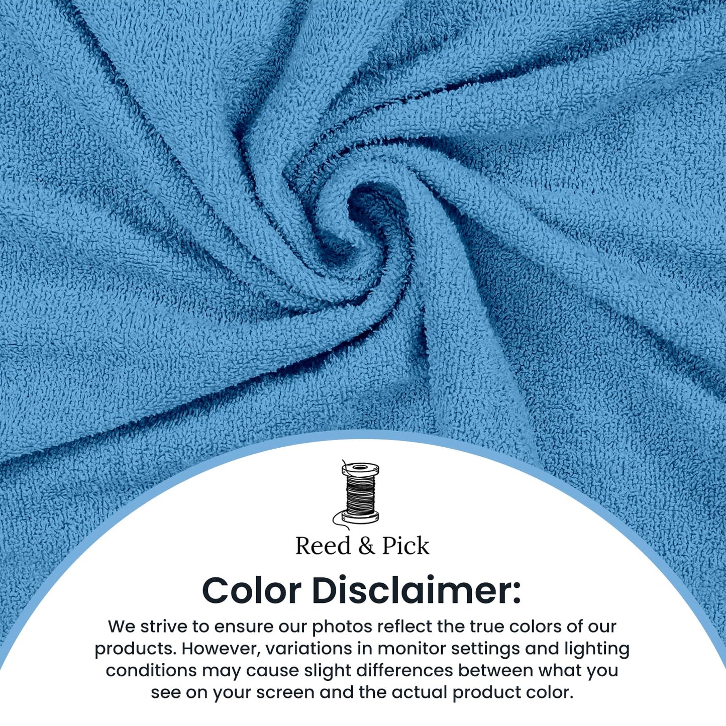 Reed&Pick Hand Towels (Pack of 24) Light Blue Economy Towels Salon Towels - 100% Cotton Spa Towel – 16 x 26 Inches Highly Absorbable, Facial Gym Hair Towel Face Towel Bulk