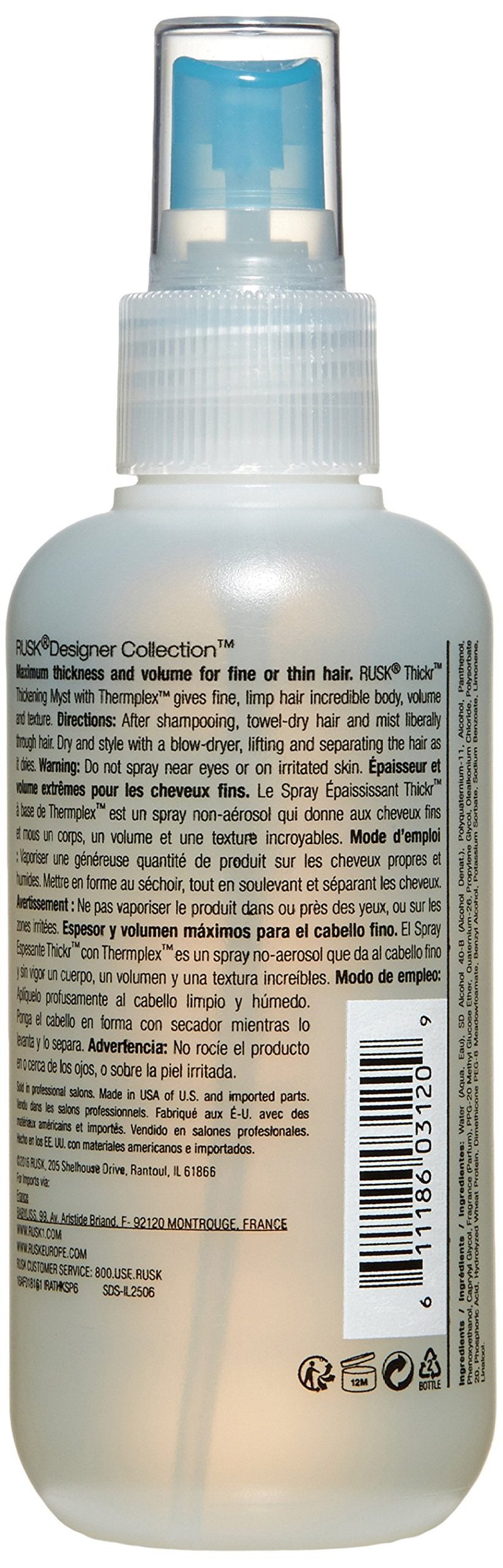 RUSK Thickr Thickening Myst Spray 6 Fl Oz
