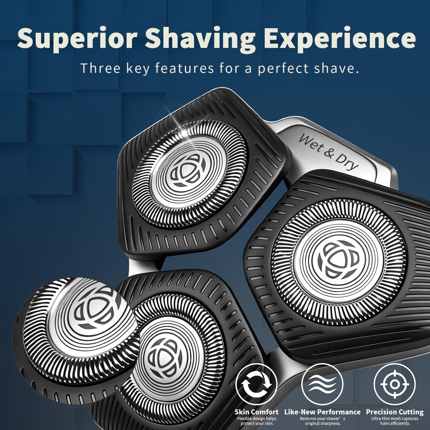 SH71/50 Replacement Shaving Heads Compatible with Phili*s Series S5000 (S5XXX) & S7000 (S7XXX) Shavers-Fits SH60/70, SH70/70 Models
