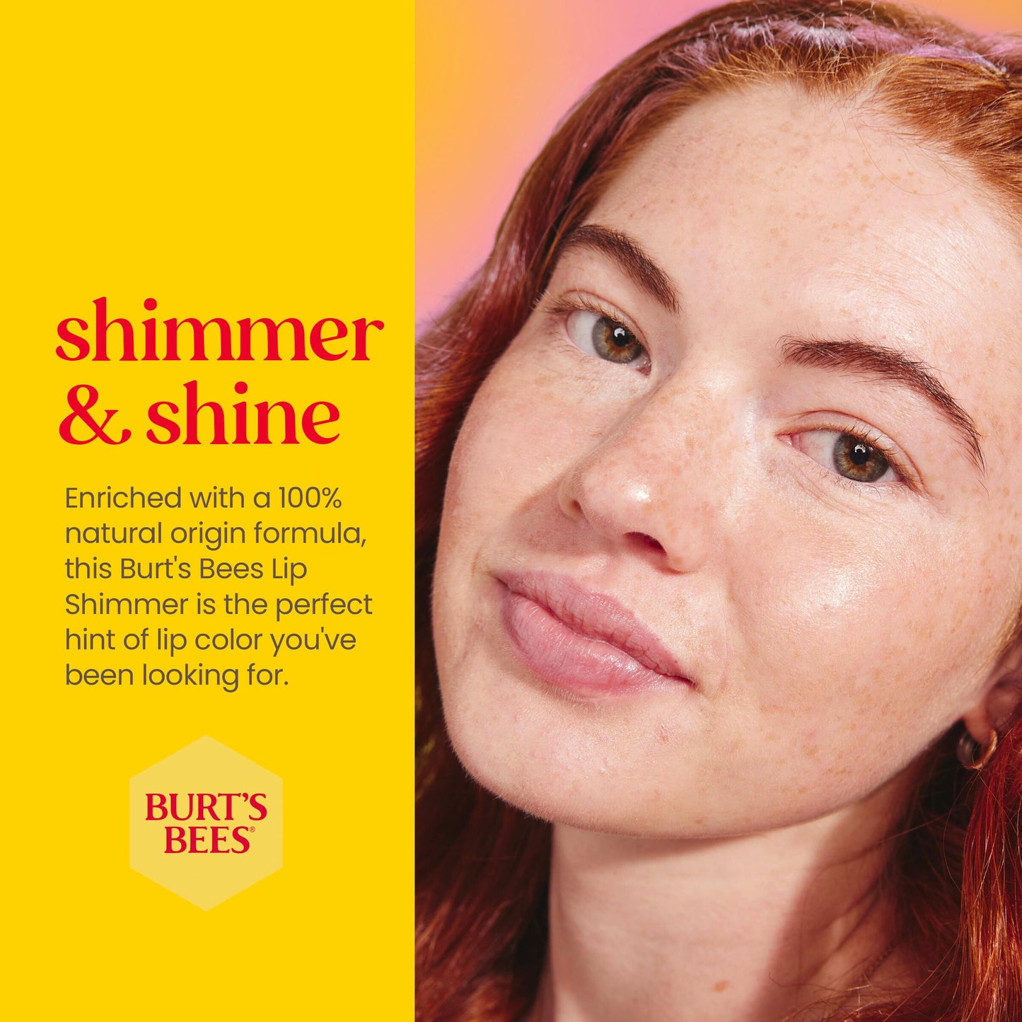 Burt's Bees Shimmer Lip Tint Set, Mothers Day Gifts, Tinted Lip Balm Stick, Moisturizing for All Day Hydration with Natural Origin Glowy Pigmented Finish & Buildable Color, Grapefruit (4-Pack)