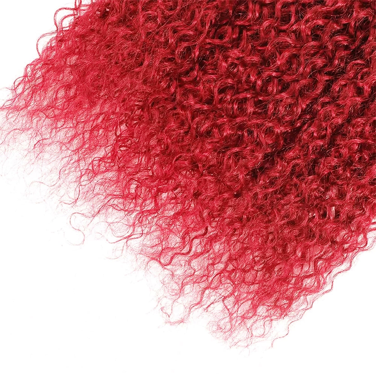 Red Curly Human Hair Bundles 28 Inch Kinky Curly Single Bundle Human Hair Light Red Color Unprocessed Native Virgin Hair 100g Total Double Weft Human Hair Extensions for Women
