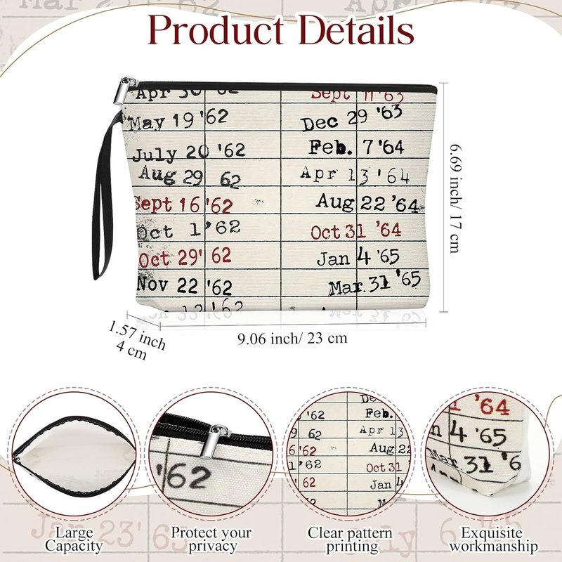 Bookish Pouch - 20 Pcs Library Gifts for Book Lovers | Zipper Canvas Makeup Bag for Women