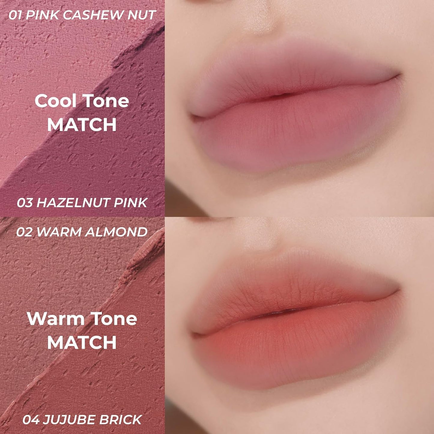 COLORGRAM Nude Blur Jam 04 Jujube Brick - Pudding Pot Lip & Cheek Tint | Velvet Matte Finish, Whipped Mousse Texture