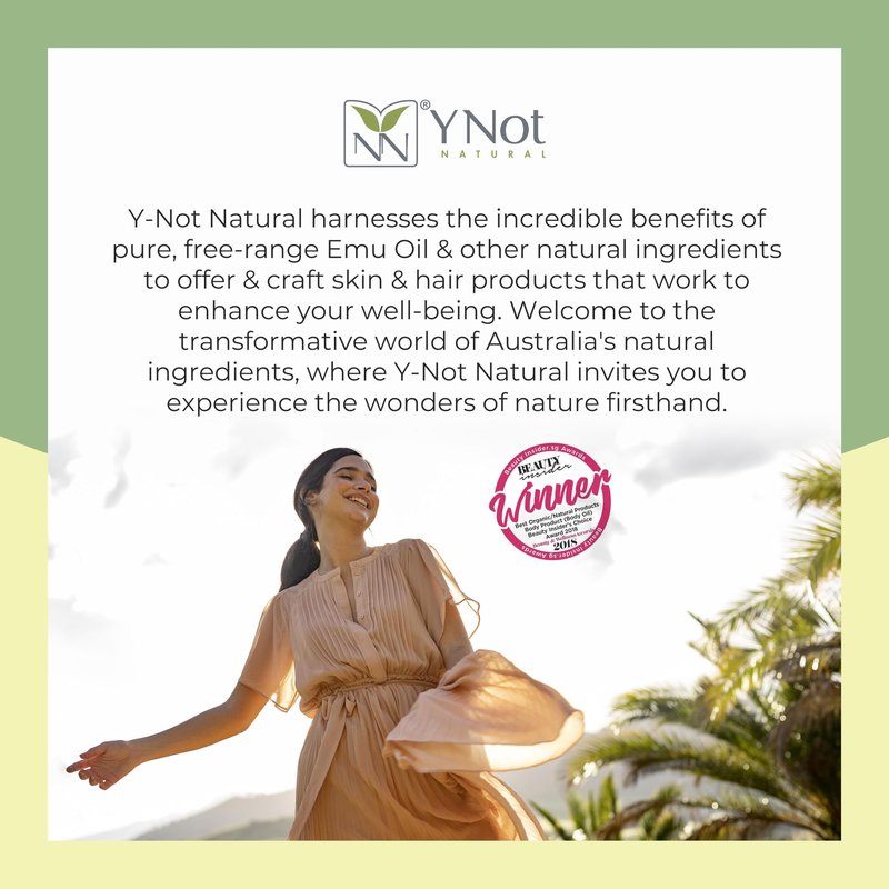 Y Not Natural Pure Emu Oil - Organic Moisture for Face, Body, Hair, Scalp & Nails - Rich in Omega 3-6-9, Vitamins & Essential Minerals - Australian Emu Oil (100ml) 3.38 fl oz -Unscented