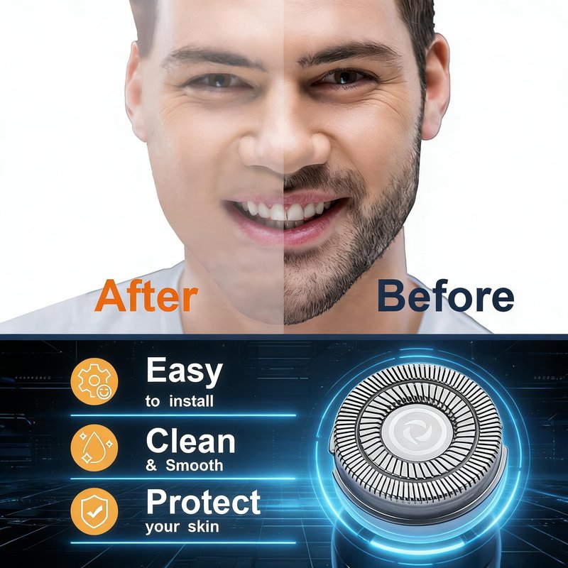 12Pcs Shaver Replacement Blades, Compatible with Skull Pitbull Shaver Gold/Silver/Platinum PRO, Super Close Shaving Heads.