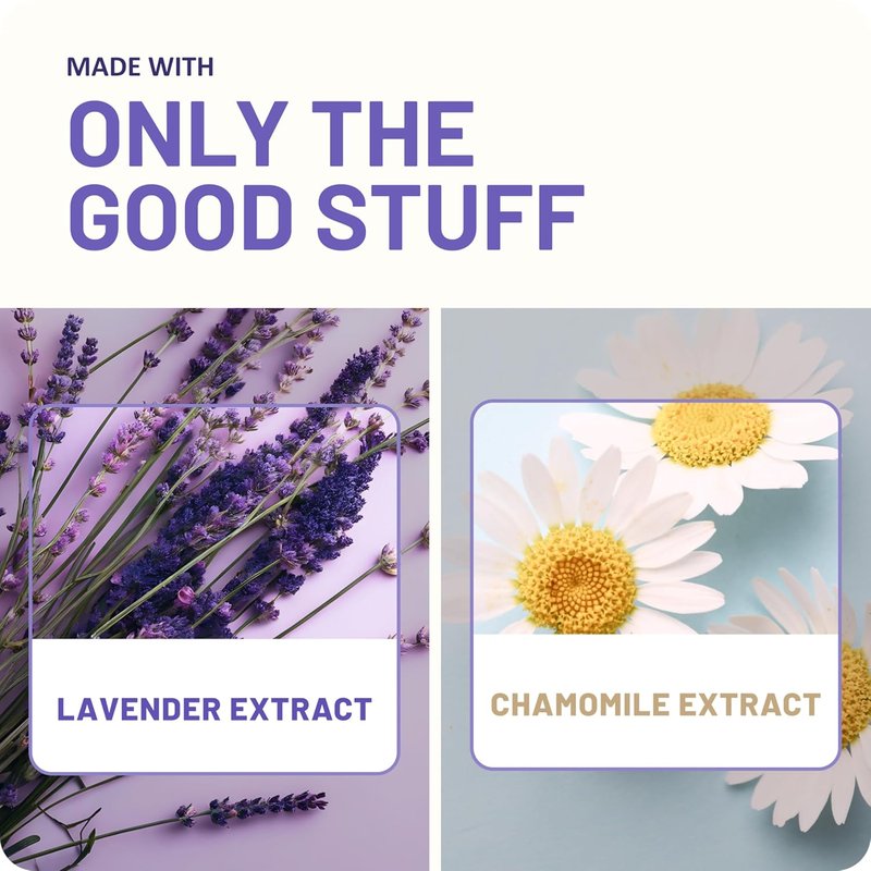 Lavender & Chamomile Body Wash - Calming Natural Extracts, 22oz | Moisturizing Daily Shower Gel