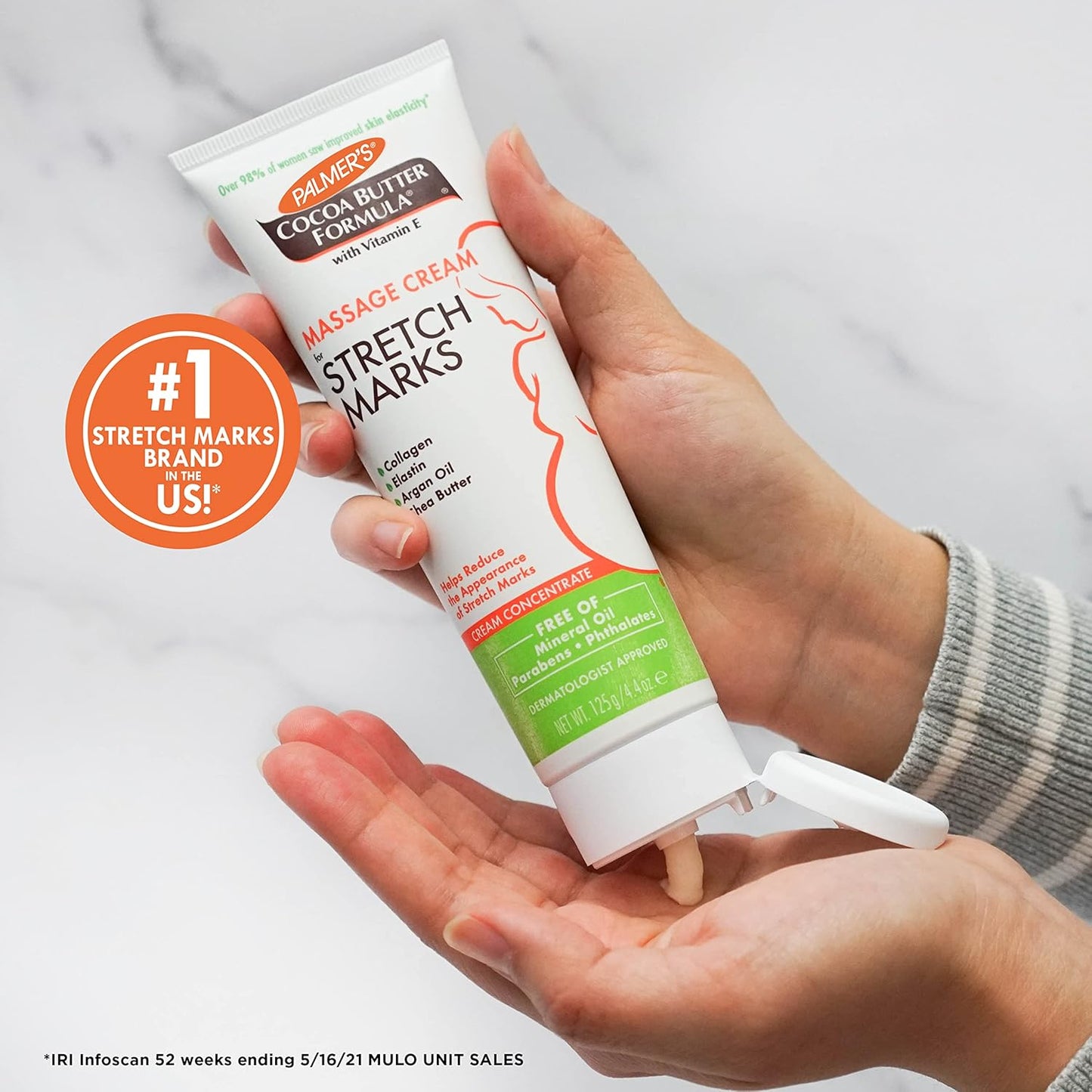 Palmer's Cocoa Butter Formula Massage Cream - Stretch Marks & Pregnancy Skin Care | 4.4 Oz (Pack of 2)