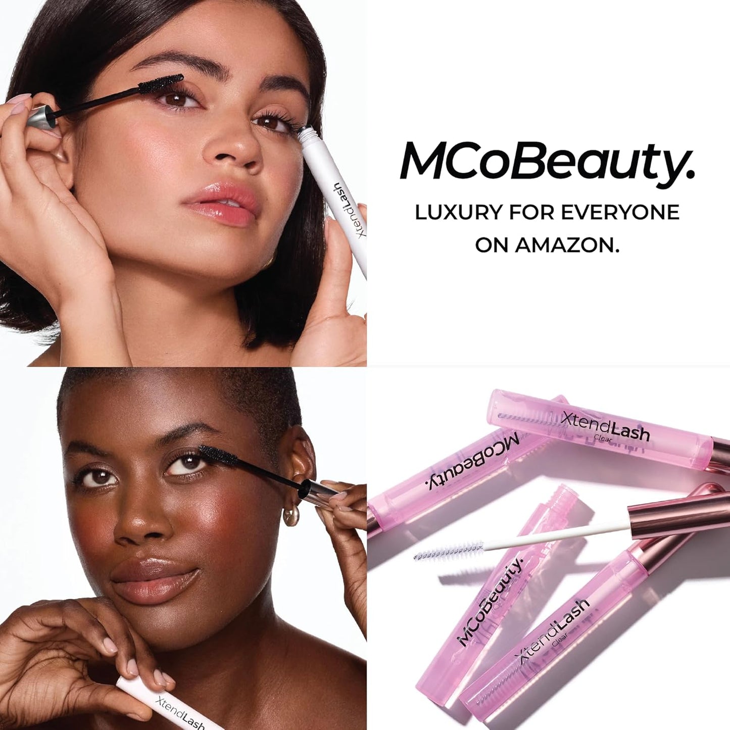 XtendLash Clear Tubing Mascara - Lengthening & Glossy Shine, Water-Resistant | Flake-Free, Vegan, Sensitive Eyes