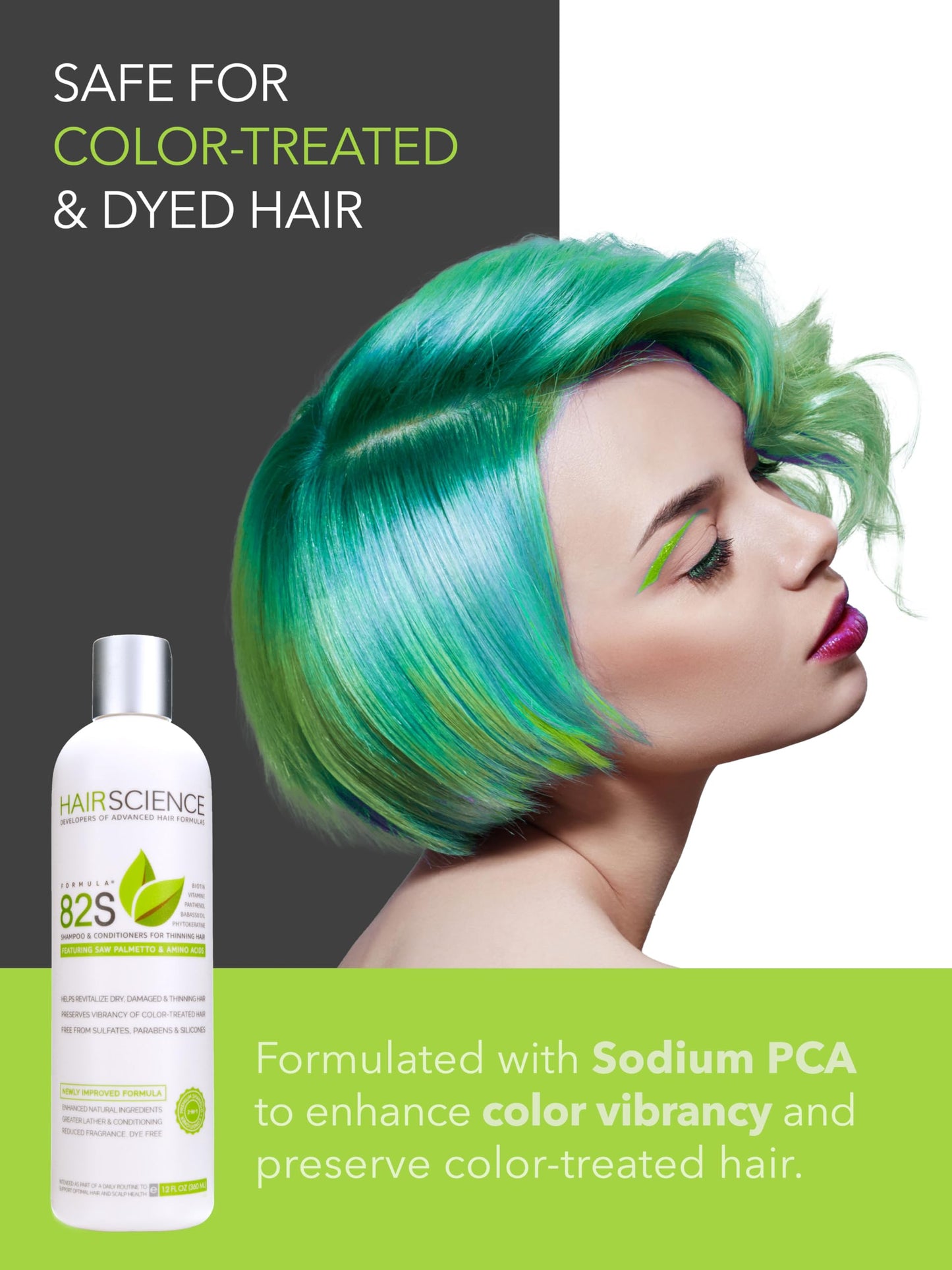 Hair Science Formula 82S | Scalp & Hair Health Shampoo | With Saw Palmetto & Biotin | For Volume, Strength & Thinning Concerns | Sulfate-Free | 12 oz