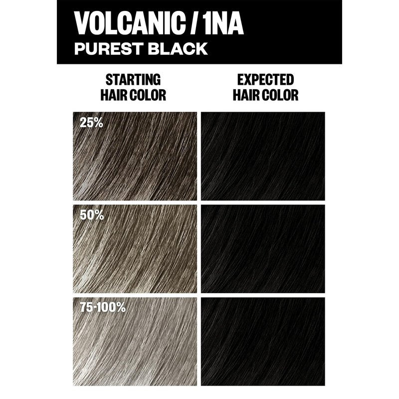 IGK Permanent Hair Color Kit | 1NA Volcanic - Purest Black | 100% Gray Color Coverage + Strengthen + Shine | Ammonia Free