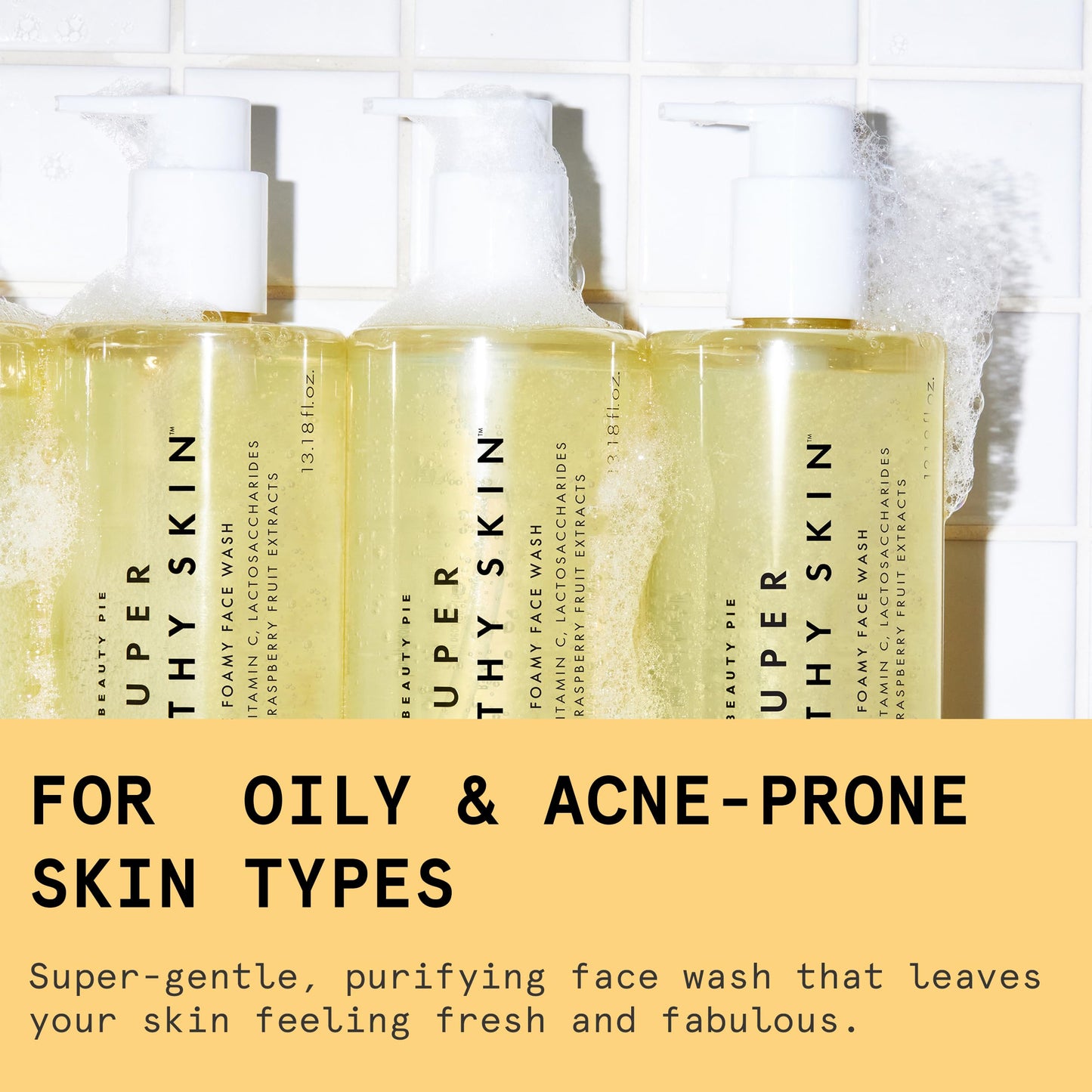 Beauty Pie Super Healthy Skin Foamy Face Wash – Jumbo Size, 15.5 oz Cleanser for Acne‑Prone, Oily, Combination & Sensitive Skin – Gentle, Hydrating, Deep‑Cleansing Formula