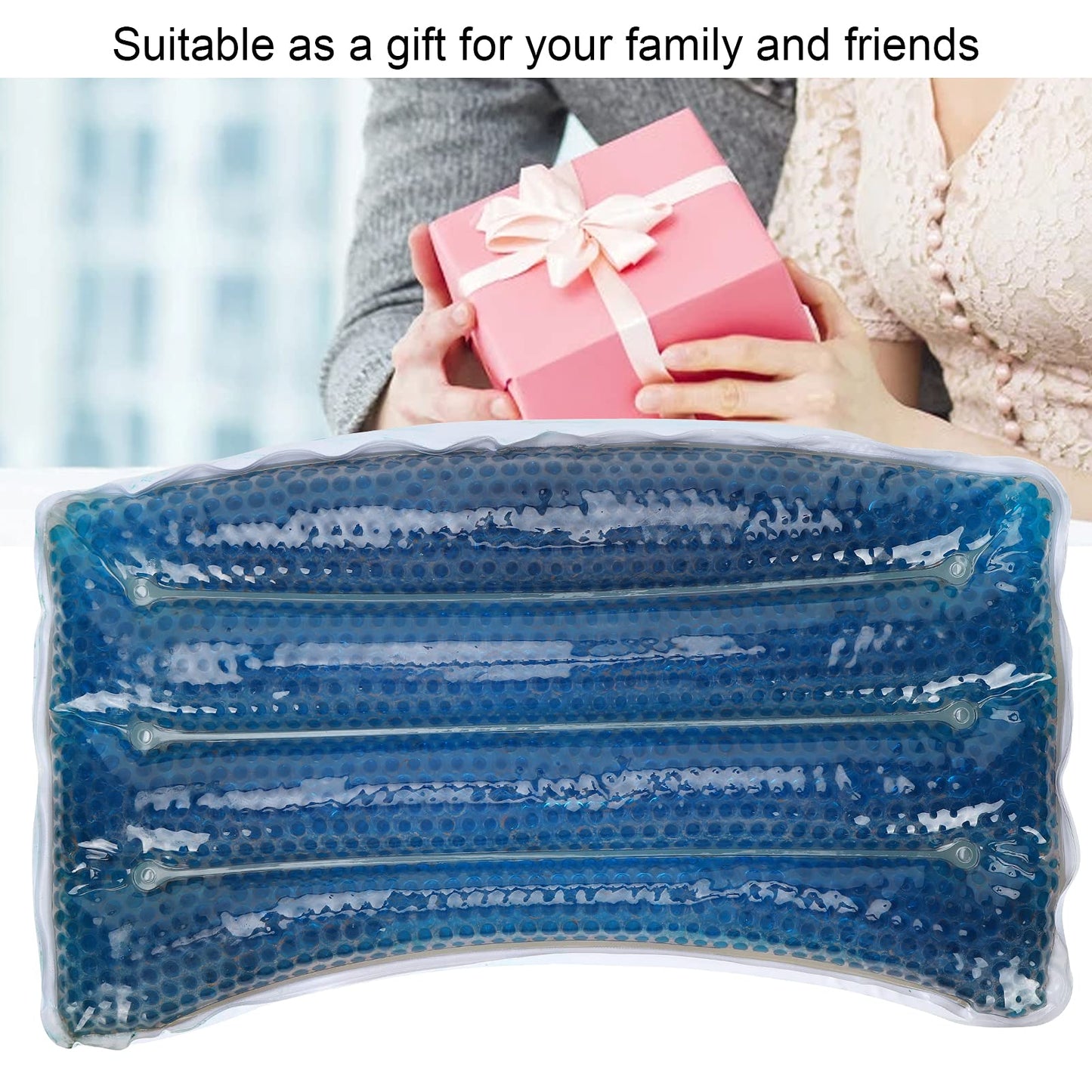 30cm Bathtub Spa Pillow, Non‑Slip Support Head Neck Soft Comfortable Bath Ice Gel Pillows for Tub (Blue)