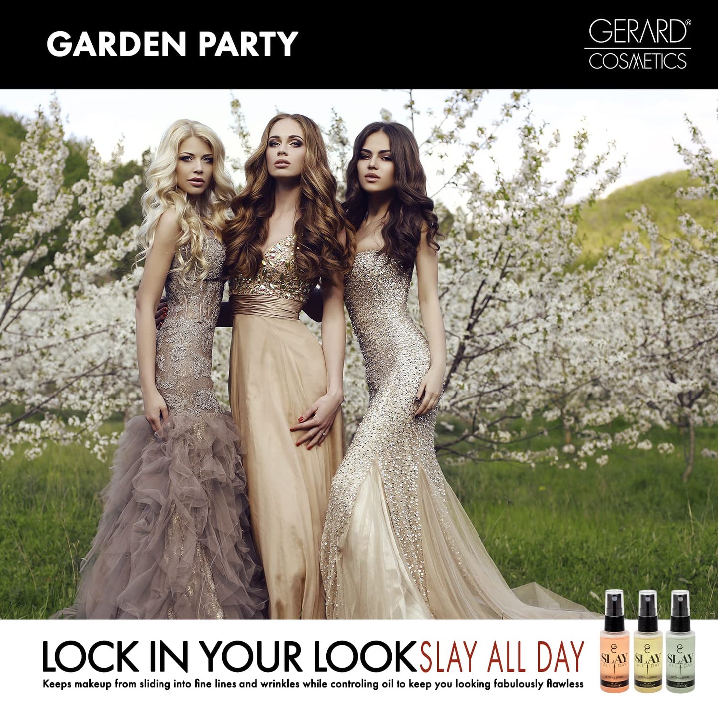 Slay All Day Setting Spray - Garden Party Set by Gerard Cosmetic for Women - 3 Pc 1.01oz Peach, 1.01 Lemongrass, 1.01oz Green Tea