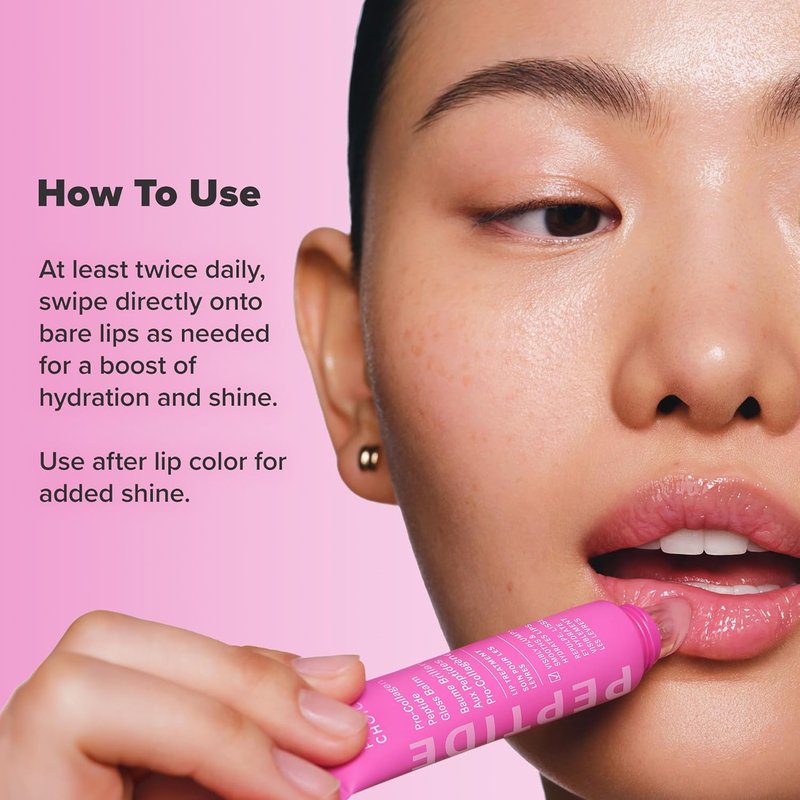 Peptide Plumping Gloss Balm Duo - Pro-Collagen Hydrating Lip Balm Set | Clear & Tinted, Sheer Finish