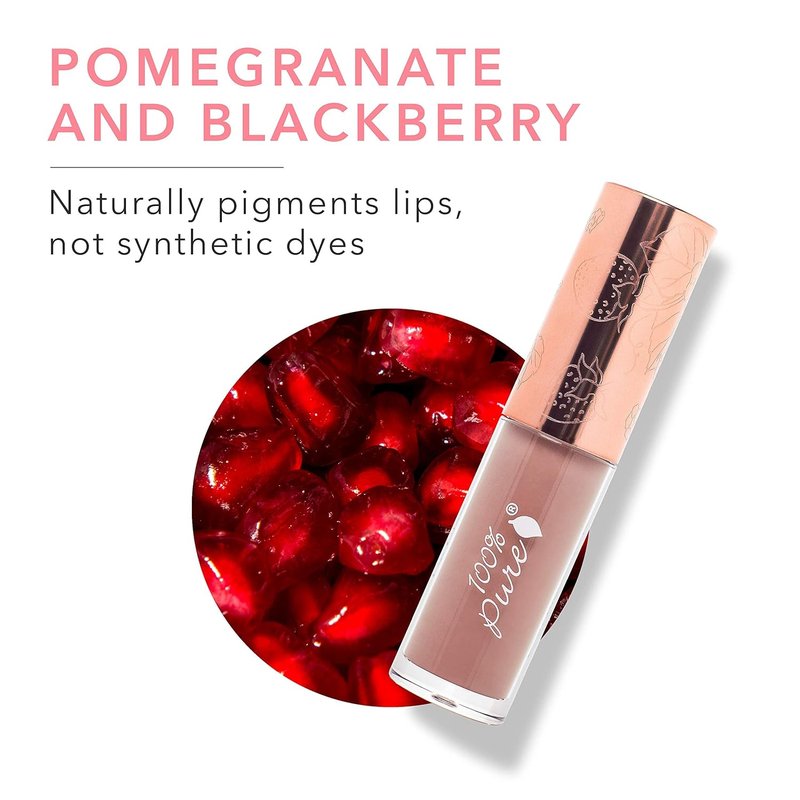 100% Pure Lip Gloss - Fruit Pigmented Moisturizing Formula | Pink Caramel, Sheer Finish, 0.14 Fl Oz