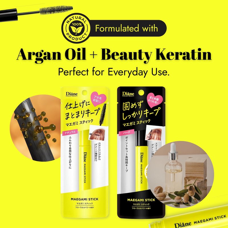 Moist Diane Natural Hair Wax Stick for Women, Fly Away Stick & Bang Mascara for Quick Fix, Baby Hair Gel& Hair Mascara by Frizz Ease Serum, HAIR Finishing STICK& Flyaway HAIR Tamer from Japan, NATURAL