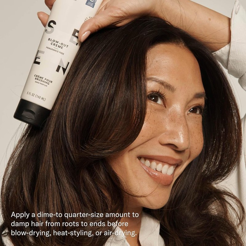 SEEN Blow-Out Creme - Fragrance-Free Non-Comedogenic Hair Cream for Frizz Control | Heat Protectant for Sensitive Skin