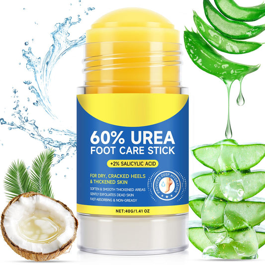 KITNOBLIS 60% Urea Foot Care Stick with 2% Salicylic Acid, Urea Foot Cream for Cracked Heel Repair & Callus Remover, Dry Feet, Elbows, Knees, Hands, Moisturise & Soften Skin