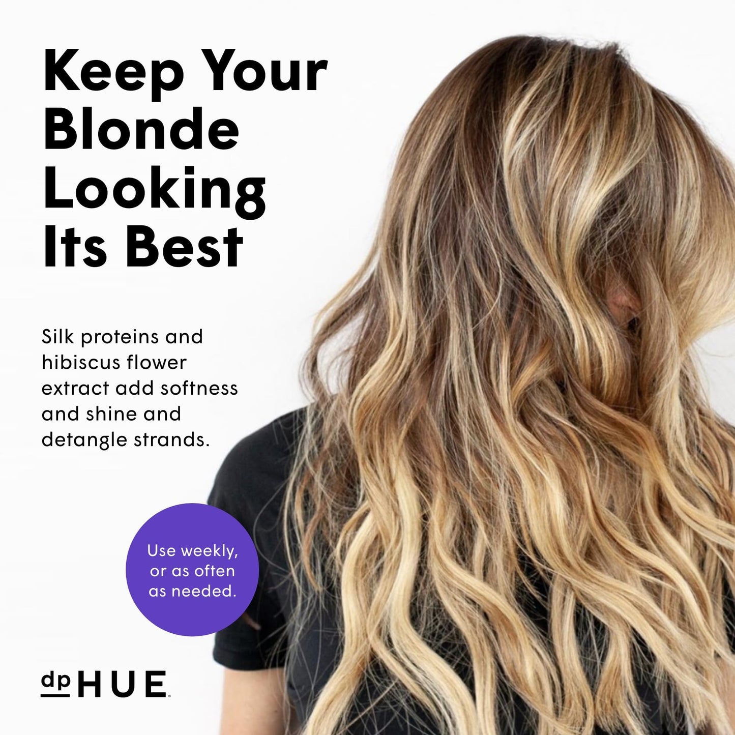 dpHUE Cool Blonde Conditioner - 6.5 oz - Purple Pigments Neutralize Unwanted Yellow, Brassy Hair Tones - Color Safe - Paraben, SLS & SLES Sulfate Free - Leaping Bunny Certified