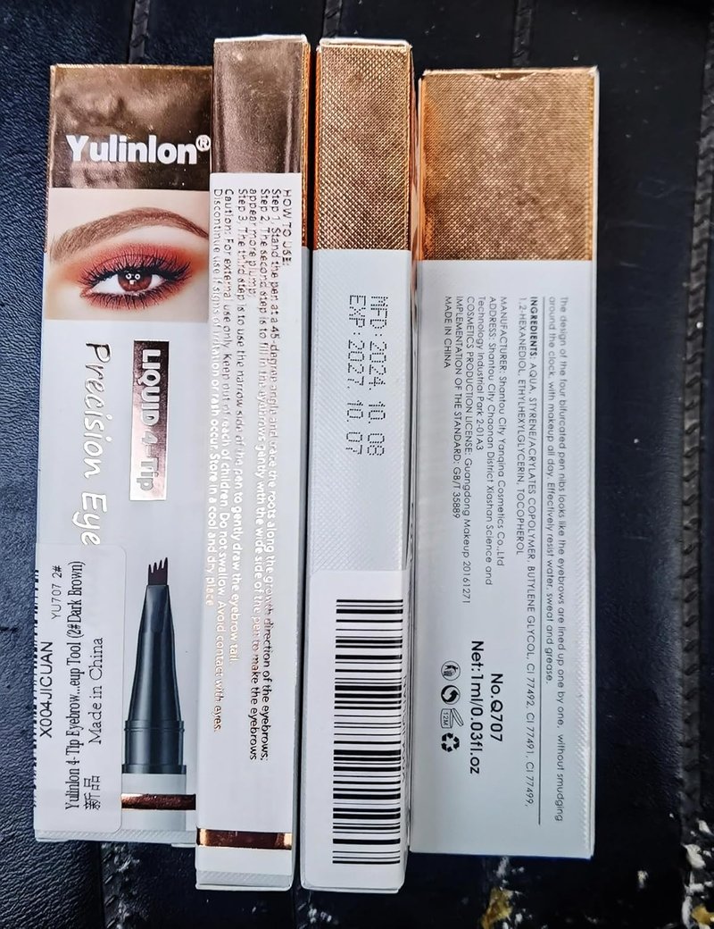 4-Tip Eyebrow Pen - Waterproof Long-Lasting Brow Pencil | 6 Colors Available, Dark Brown
