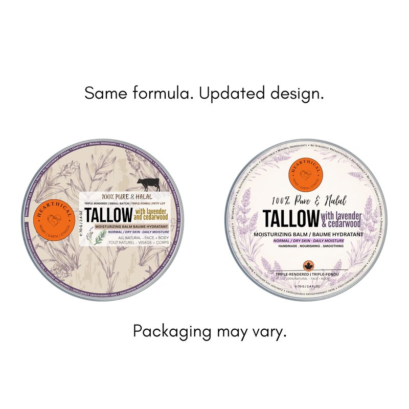 Hearthical Halal Grass Fed Beef Tallow For Skin – 70g Organic Beef Tallow Moisturizer – Beef Tallow Face Moisturizer & Beef Tallow Face Cream – Pure Beef Tallow Balm with Lavender & Cedarwood