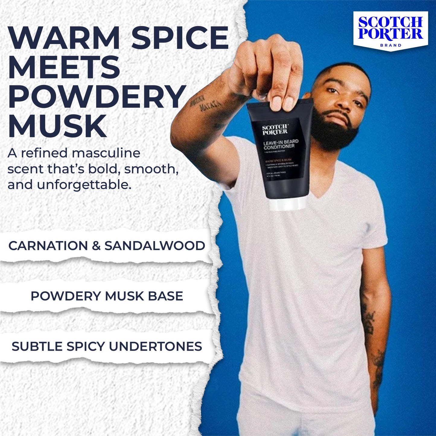 Scotch Porter Restorative Leave-In Beard Conditioner – Deep Conditioning Softener with Lightweight Feel, Reduces Frizz & Provides Long-lasting Hydration & Shine to Dull, Dry, Coarse Beards – 4 oz.