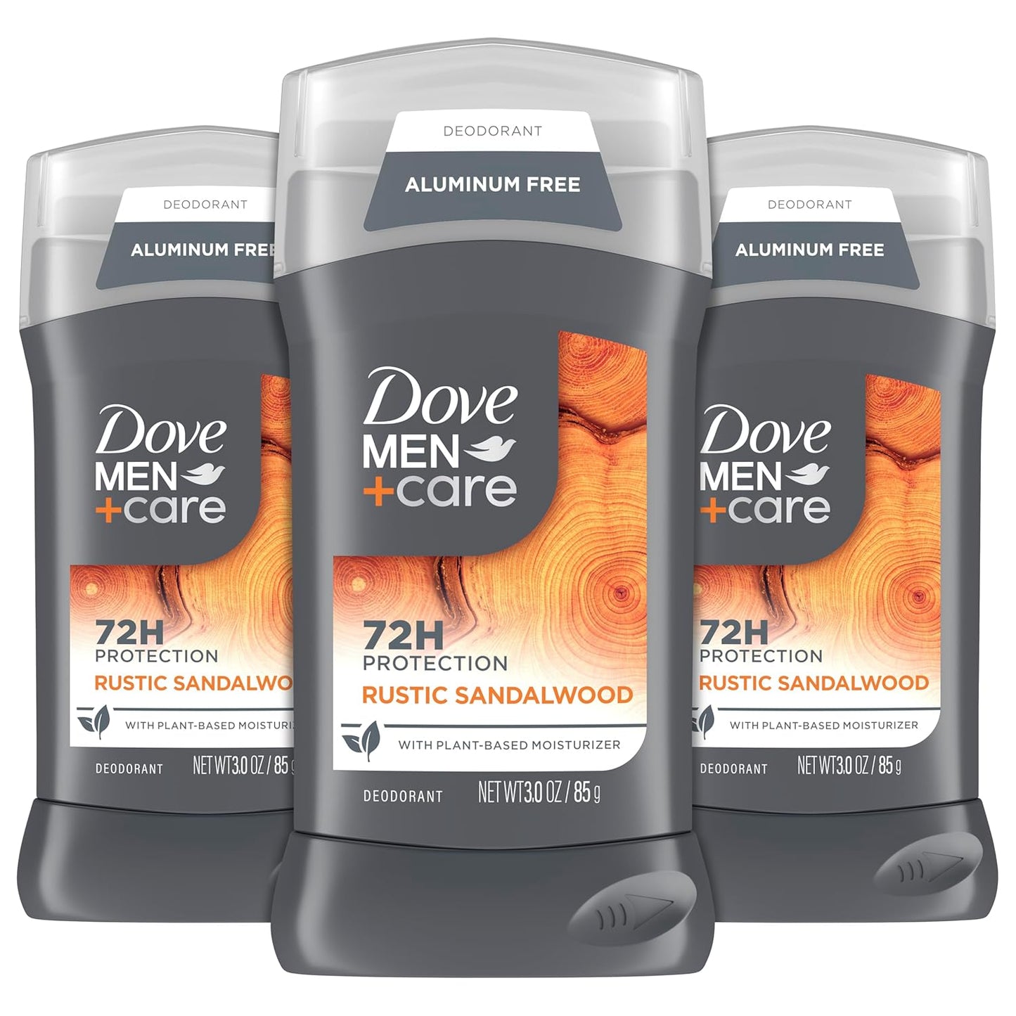 DOVE MEN + CARE Aluminum-Free Rustic Sandalwood Deodorant - 3 Pack | 3 oz Each