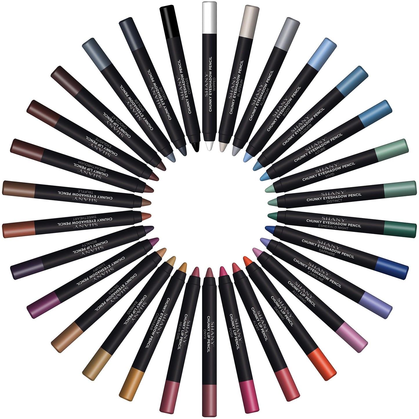 SHANY Chunky Eyeshadow Pencils Lip Liner, Eyeliner, Eye Pencil, Multi Use Chunky Pencils for Eye Shadow, Lip Makeup, Lipstick with Vitamin E,Aloe Vera - Chunky