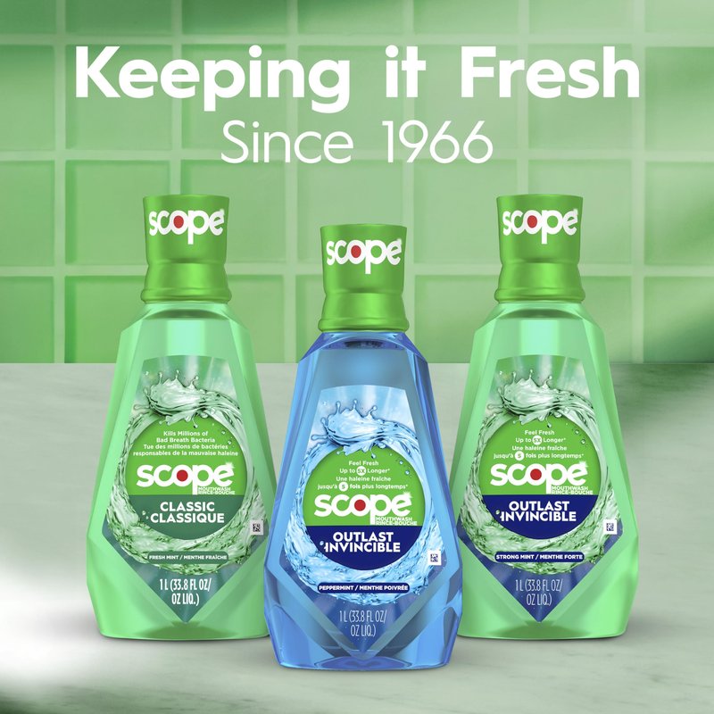 Crest Scope Classic Mouthwash, Original Formula, 500 Ml, 4 Count