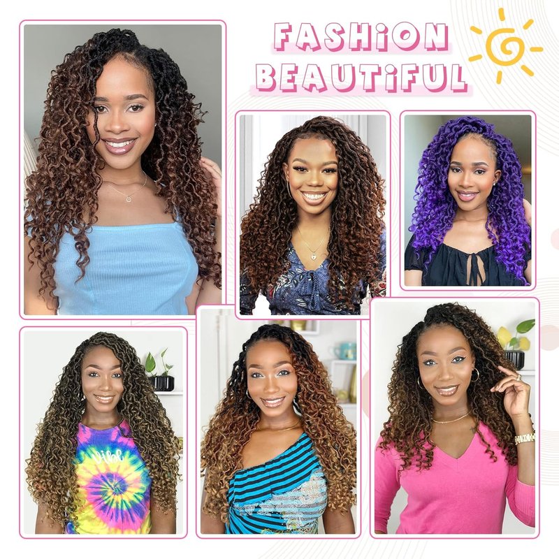 Goddess Locs Crochet Hair - 18 Inch Faux Locs for Black Women | Curly Ends, 8 Packs, 1B/30/27#