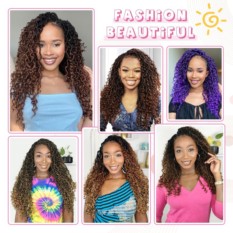 Fulcrum Goddess Locs Crochet Hair 18 Inch, 8 Packs New Faux Locs Crochet Hair for Black Women, Crochet locs with Curly Ends (18Inch (Pack of 8), TBUG#)