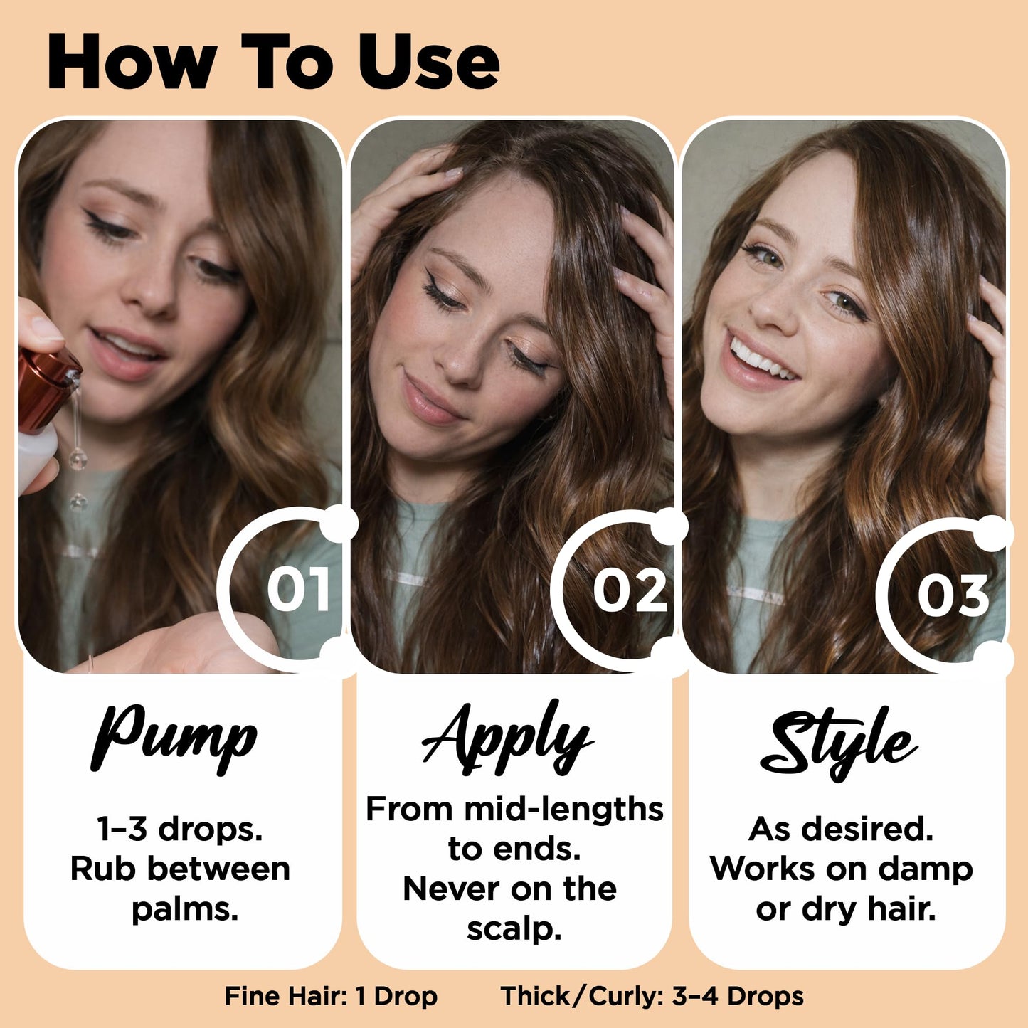 HerStyler Hair Repair Serum - Argan Oil Hair Serum for Frizzy and Damaged Hair - For Frizz, Styling and Shine - Lightweight - Hydrating - Fast Absorbing - For Thicker, Fuller Hair - 2 Fl Oz - 4 Pack