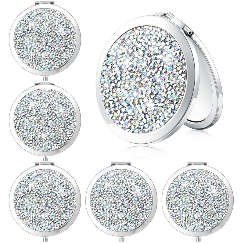Yulejo Compact Mini Pocket Mirrors - 6 Pieces 2.75 Inch Round Folding Makeup Mirrors for Travel | Perfect Gift for Women & Bridesmaids