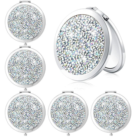 Yulejo Compact Mini Pocket Mirrors - 6 Pieces 2.75 Inch Round Folding Makeup Mirrors for Travel | Perfect Gift for Women & Bridesmaids
