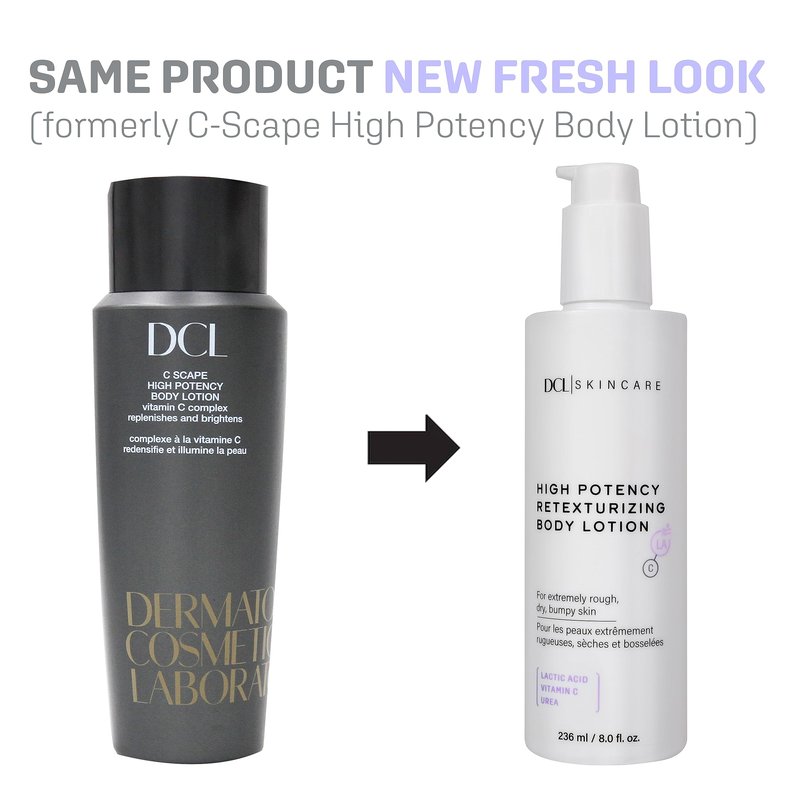 DCL Skincare High Potency Retexturizing Body Lotion for Smooth, Renewed Skin, 8 Fl oz