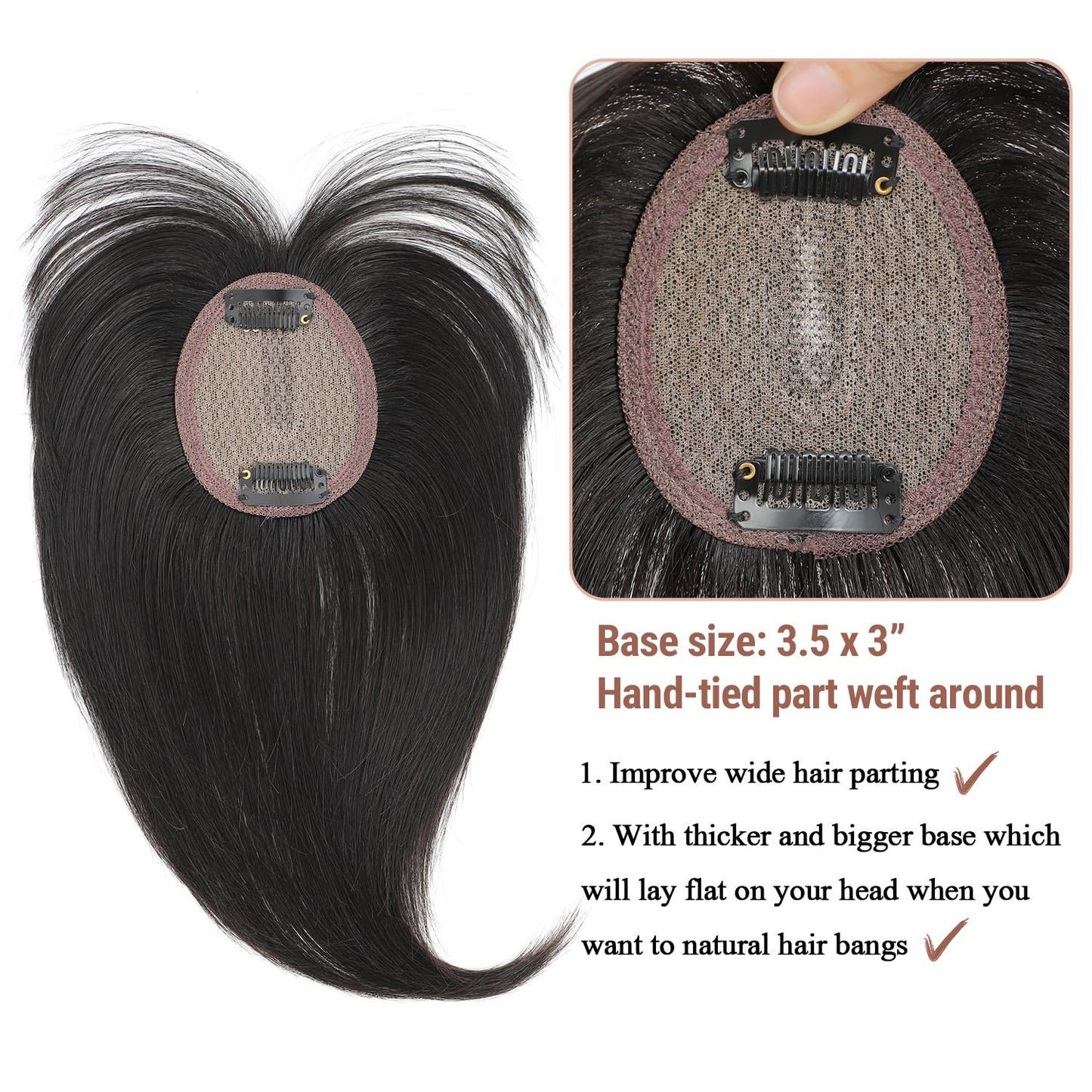 Molefi Clip in Bangs,100% Real Human Hair Clip on Bangs for Women 360 Cover Human Hair Topper with Bangs for Daily Use.