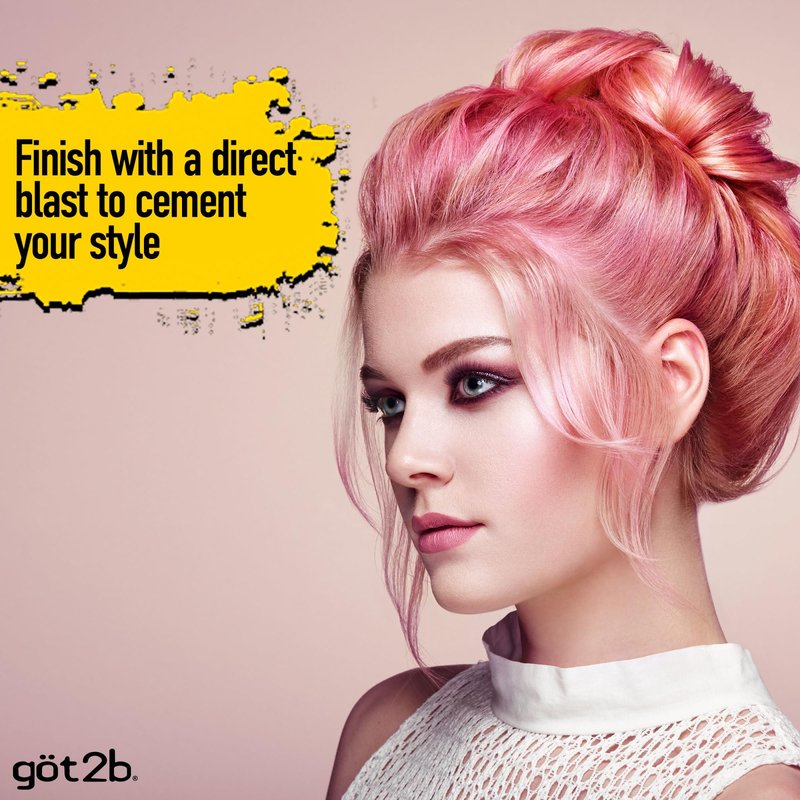 got2b Glued Blasting Freeze Hair Spray, 12 Fl Oz, Pack of 6, Extra Strong Holding Spray for Spikes & Styles, Long-Lasting All-Day Hold, Wind-Tested, Humidity-Resistant, Washes Out Easily