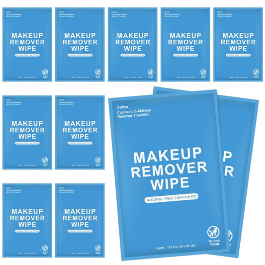 200 Count Makeup Remover Wipes Individually Wrapped, Travel Individual Wet Wipes Bulk, Gentle Cleansing for Face Mascara Lipstick, Single Makeup Removing Wet Wipes