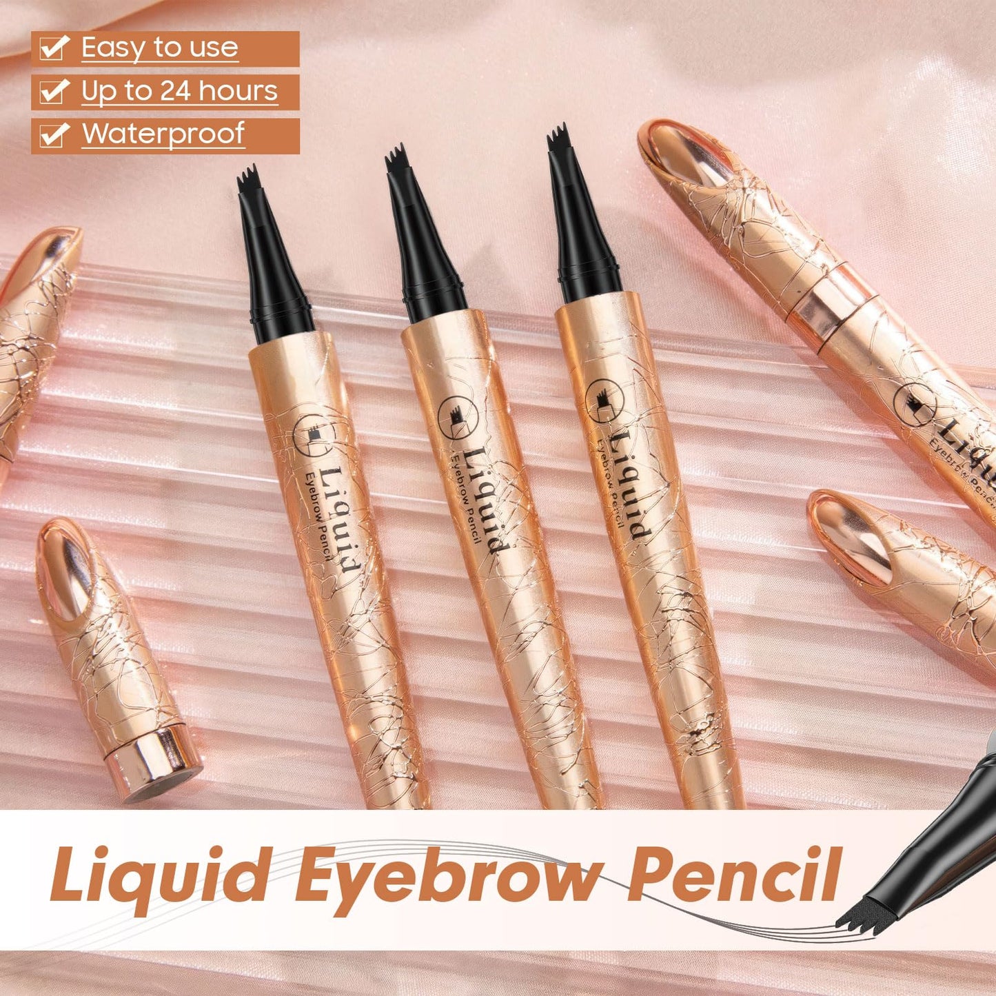 Eyebrow Pen - Eyebrow Pencils for Women, Long Lasting Waterproof Brow Pencil (Gray)