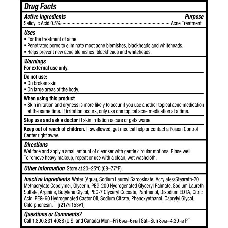 Paula's Choice CLEAR Pore Normalizing Facial Cleanser, Acne Daily Face Wash, Salicylic Acid Face Cleanser for Clogged & Enlarged Pores, Redness, Suitable for Blackhead-Prone Skin Fragrance Free, 6oz