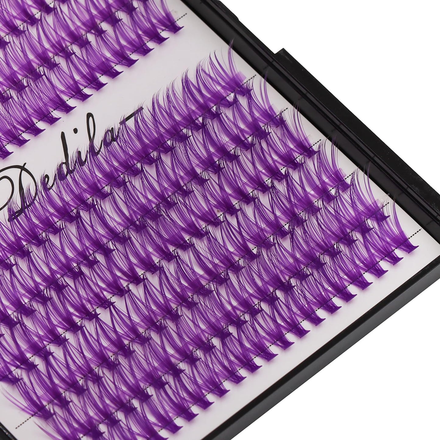 12Rows 40D Purple Color Individual False Eyelashes Large tray 240 Clusters 3D Volume Eyelashes Extensions Thickness 0.07mm D Curl Makeup Colorful Eye Lashes Cluster Beauty Tools (16mm)