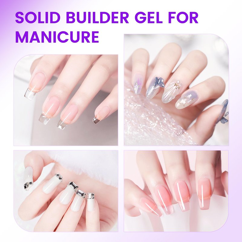 AIJIMEI 150ml Solid Builder Hard Gel for Nails Extension Nail Thickening Solution Solid Nail Builder Gel No Stick Hand 3D Sculpture Carving for Nail Art Design (Clear, 150ml/5Fl.oz)