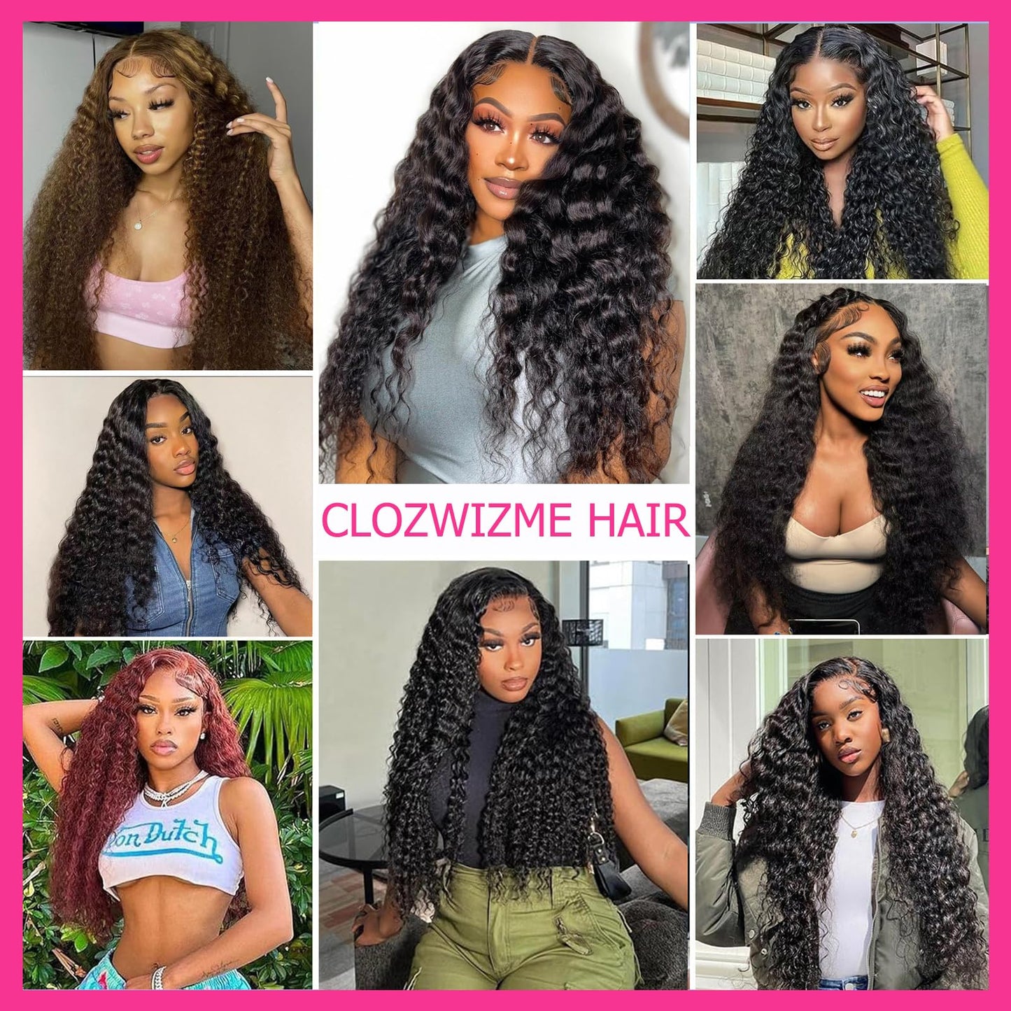 Deep Wave Frontal 13x4 HD Lace Front Human Hair Pre Plucked with Baby Hair Ear to Ear Transparent Lace Closure 100% Virgin Deep Wave Frontal 12 Inch