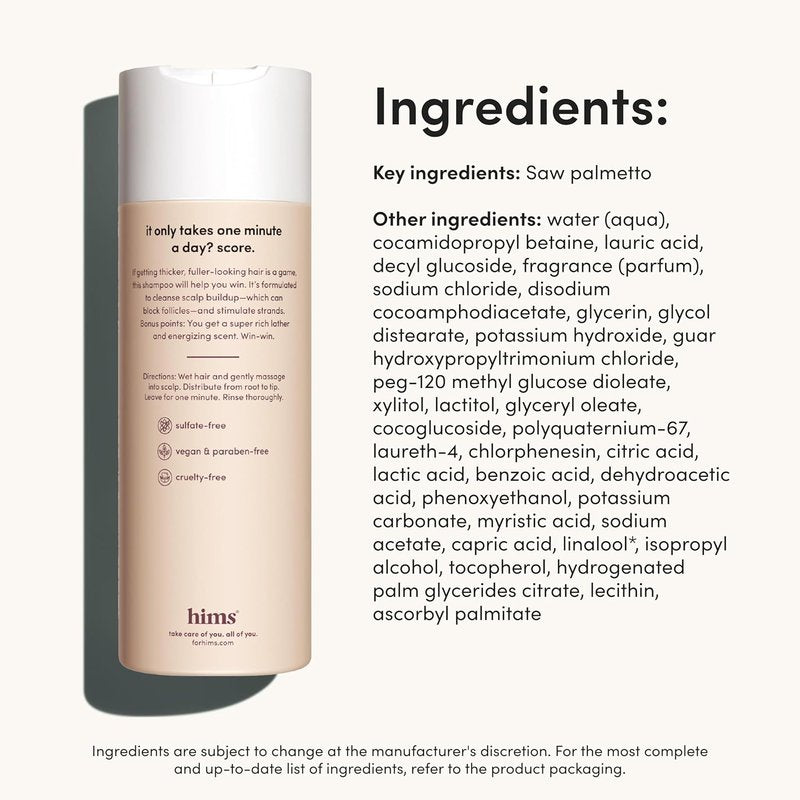 HIMS Hair Thickening Shampoo for Men - Saw Palmetto & Niacinamide | Eucalyptus Grove - 6.4 fl oz