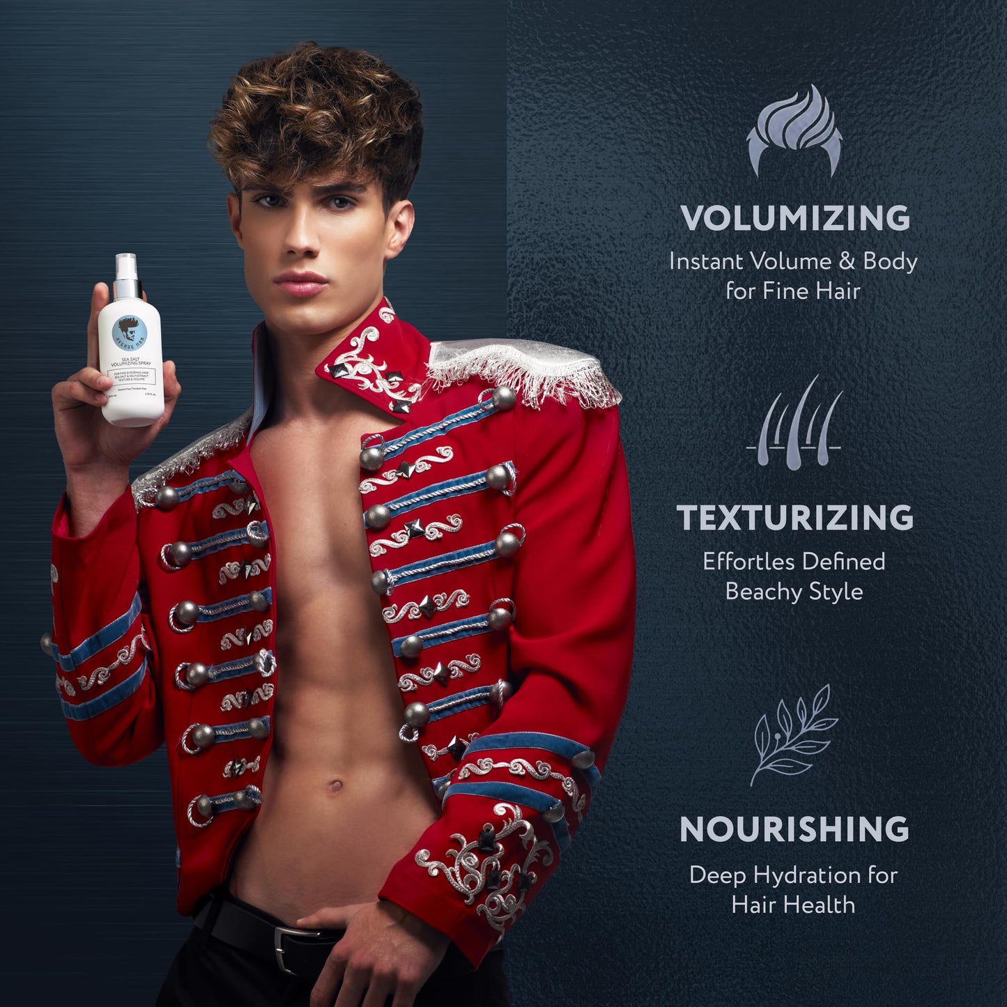 Avenue Man Volumizing Sea Salt Spray for Men - Lightweight Sea Salt Hair Spray for Men - Paraben & Sulfate-Free - Mens Hairspray for Fine & Normal Hair with Kelp, Papaya, Brown Seaweed - 6.76 oz