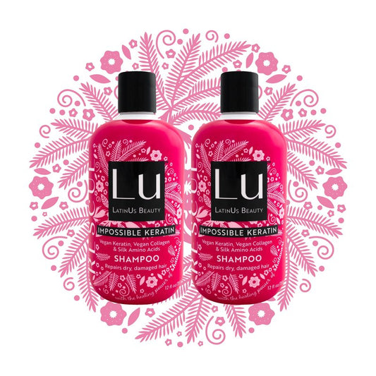 Lu by LatinUs Beauty Rescue Shampoo Set | Hair Repair Shampoo for Dry, Damaged & Color-Treated Hair, Shatavari Infused Glycerin, Daily Repair Hair Products | 12 Fl Oz Each | 2-Pack